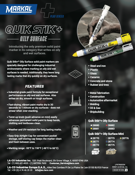 Sales Sheet - QUIK STIK®+ OILY SURFACE